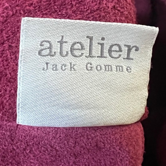 Jack Gomme Atelier Red Leather Tote, Burgundy, French Designer, 16 X 17 X 2 Inch - Picture 9 of 10